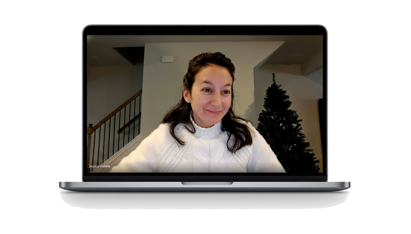 Jessica Vellela in a video consultation